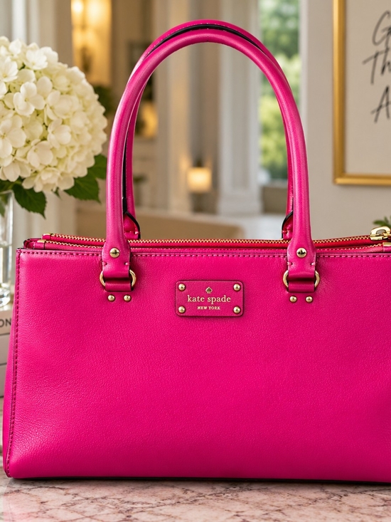 kate spade Handbags - Kate Spade New York Hot Pink Leather Triple Compartment Satchel